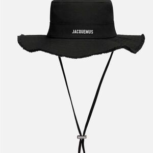 Jacquemus Black Frayed Edge Hat